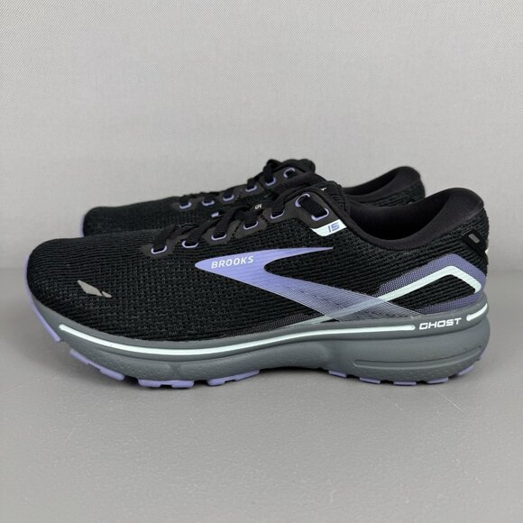 Brooks Ghost 15 Running Sneakers Shoes Womens 9 Black Jacaranda Salt 1203801B011 - Picture 3 of 9